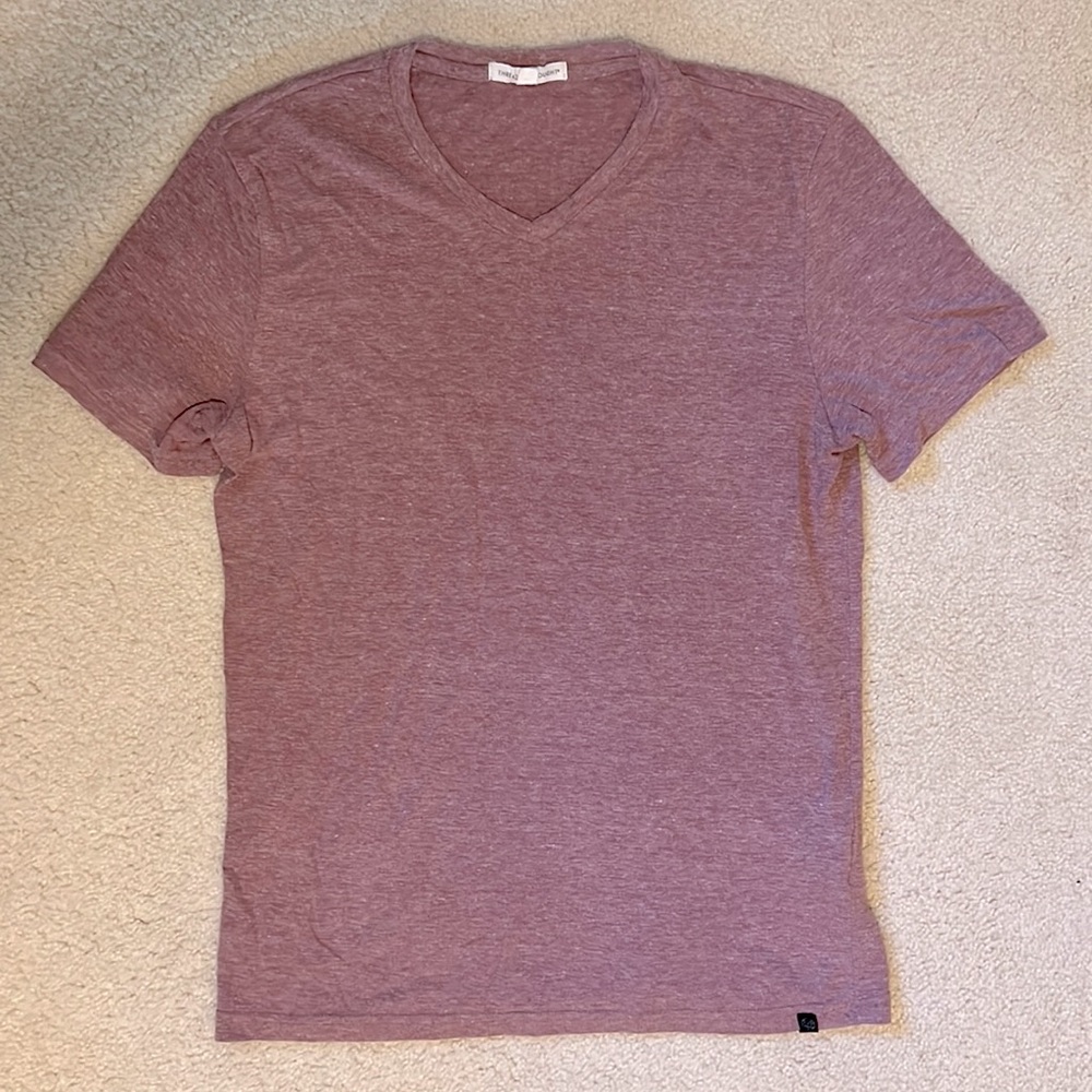 Threads 4 Thought Triblend Short Sleeve V Neck Tee, Brick Red